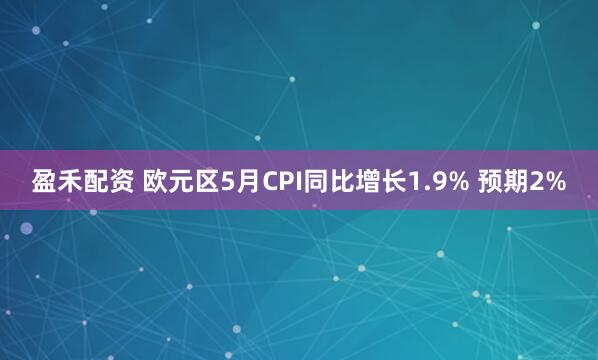 盈禾配资 欧元区5月CPI同比增长1.9% 预期2%